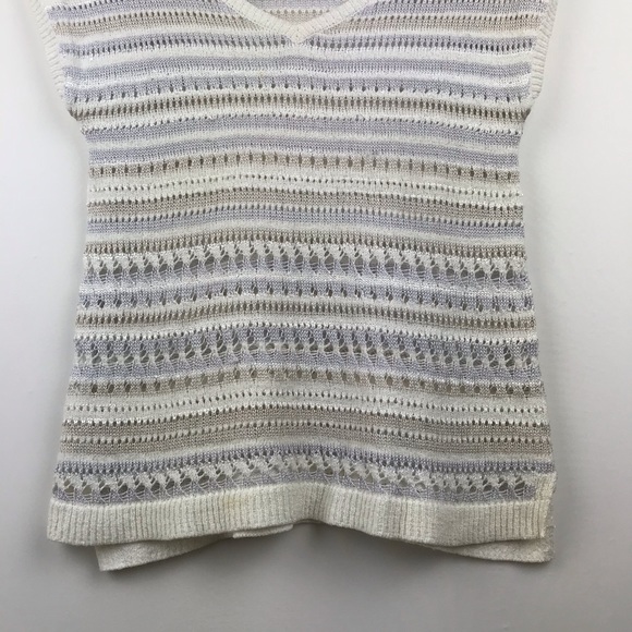 WHBM Short Sleeve Stitchy V-Neck Pullover - Picture 7 of 12